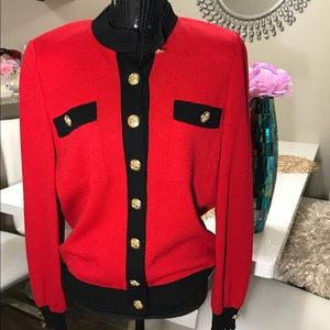 St. John Collection Logo Button Cardigan